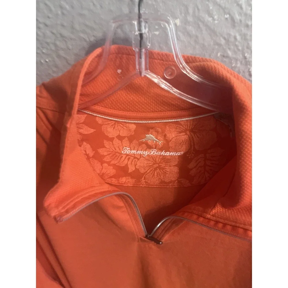 Tommy Bahama Shirt Peach Color‎  Mens Size  XL Long Sleeve 1/4 Zip Pullover